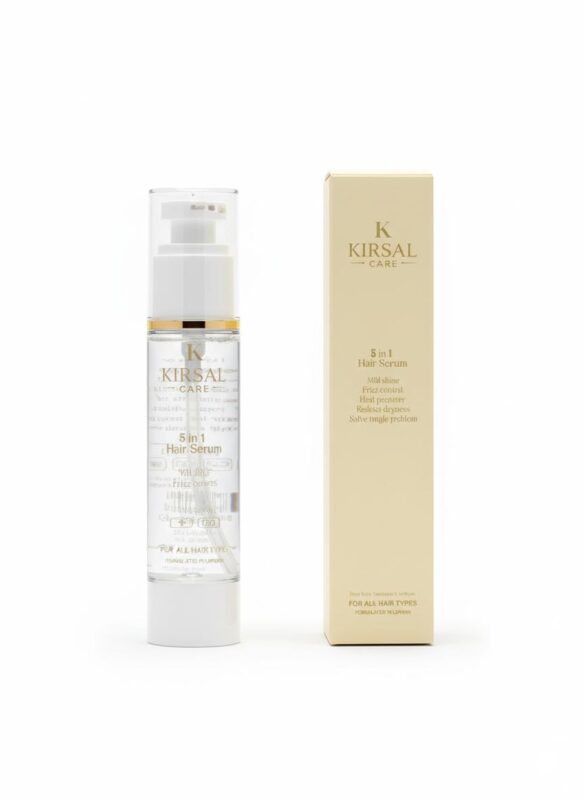 ā5 in 1 Hair Serum enriched with argan oil, keratin, biotin, vitamin E, and jojoba oil ā adds shine, protects from heat, controls frizz, removes dryness, and solves tangle problems
